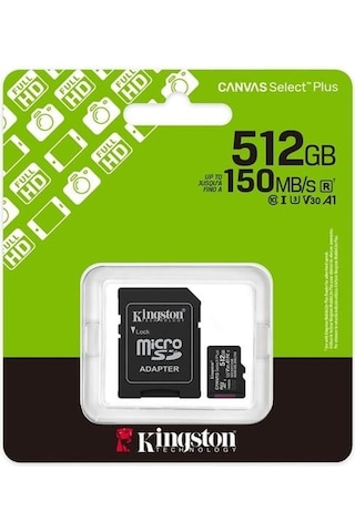 Kıngston 512gb Canvas Select Plus Sdcs3/512gb Mıcro-sd Hafıza Kartı