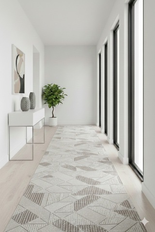 Salon Halısı 6023 Kahve Kaymaz Taban Yıkanabilir Leke Tutmaz Özel Ölçü Şık Tasarım Kahverengi - 844318655 Kahverengi