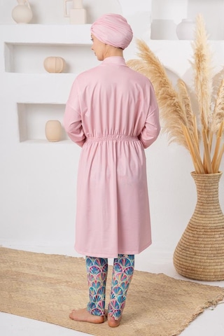Adasea 261118 Pembe Pafilya Spor Lycra Pareolu Uzun Kollu Tesettür Mayo