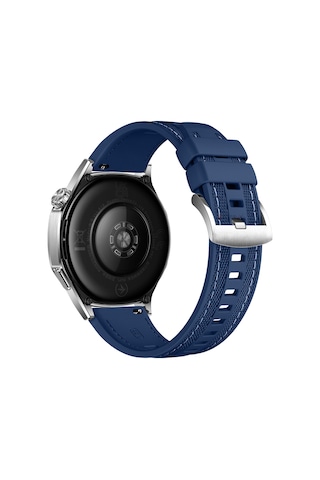 Sneezy Huawei Watch Gt5 Pro 46mm İle Uyumlu Metal Tokalı Dikiş Detaylı Şık Dokuma Silikon Kordon
