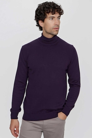 Morven Mor Basic Dinamik Fit Rahat Kesim Balıkçı Yaka Triko Kazak 99kc017003309 Mor