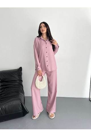 Tam12den Gömlek Pantolon İkili Takım - Toz Pembe Toz Pembe