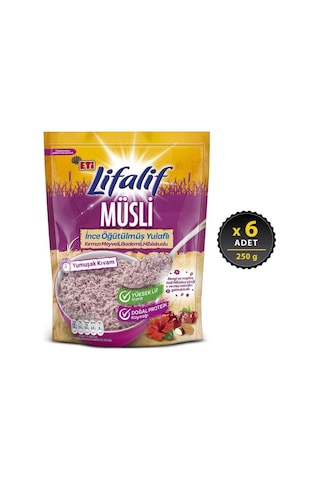 Eti Lifalif İnce Öğütülmüş Müsli Hibiskuslu 6 x 250 G