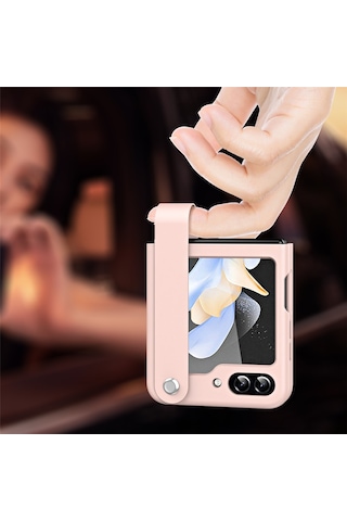Teleplus Samsung Galaxy Uyumlu Z Flip 7 Fe Kılıf Skinfeel Shockproof El Tutmalı Standlı Kapak Mor