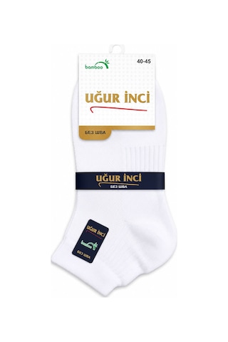 Uğur İnci Bambu Çorap Unisex Nefes Alabilen Terletmez Antibakteriyel Yumuşak Günlük Çorap 6'lı Paket Beyaz