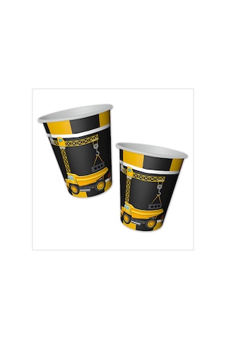 İnşaat Partisi Karton Bardak - 8 Adet