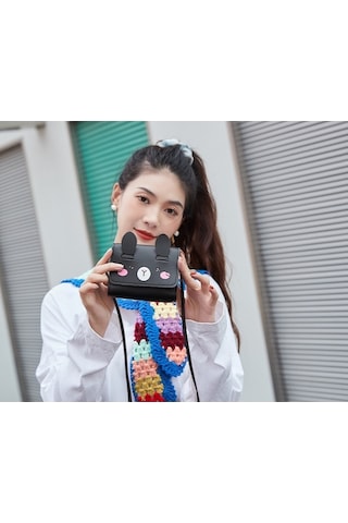 Dancemonkey Sevimli Mini Omuz Askılı Bozuk Para Kadın Kız Çocuk Çantası Turuncu Renk Turuncu