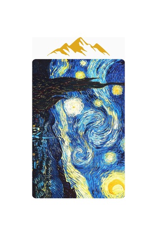Yıldızlı Gece Dijital Baskı Kaymaz Taban Halı H0295 Renkli