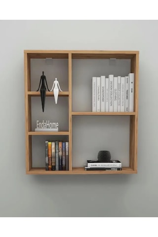 Reyo Enda Home Myra 5 Gözlü Çok Amaçlı Modern Duvar Rafı Atlantik Çam Atlantik Çam