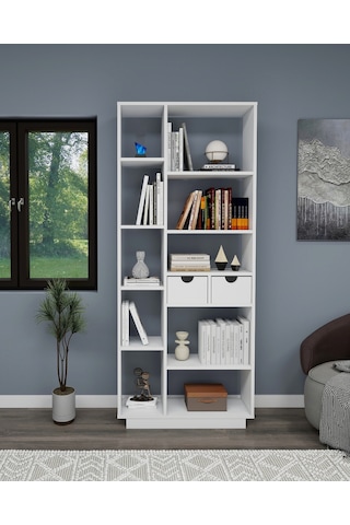 Arnetti Luma 10 Raflı Dolaplı Kitaplık Beyaz