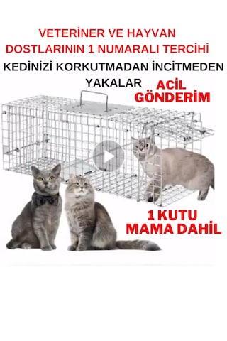 Kedi Kapanı Kedi Canlı Yakalama Zararsız Kedi Tuzağı Kedi Canlı Y
