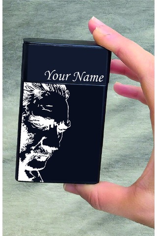 Atatürk Kazıma Kişiye Özel Metal Sigara Tabakası Paketi Taşıma