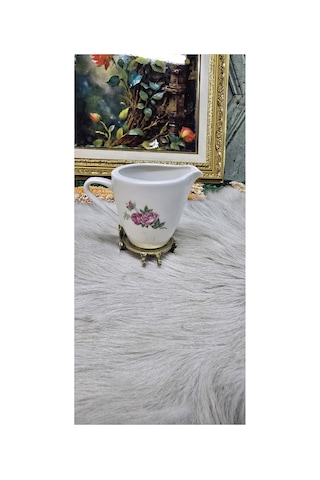 Rosenthal Bavaria Gül Desenli Porselen Krema Sürahisi / Sütlük