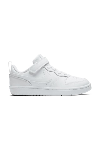 Nike Court Borough Low 2 Leather Sneaker Hakiki Deri Lastik İpli Bantlı Unisex Spor Ayakkabı Beyaz