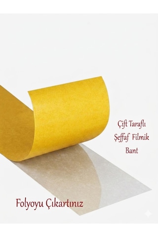 Çift Taraflı Film Şeffaf Bant Montaj Bandı 2.5 Cm 50 Mt Çok Amaçlı 1 Adet