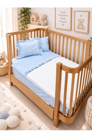 Sallhome Baby Textile Mavi Düşler Bebek Pike Takımı 4 Parça 90x120