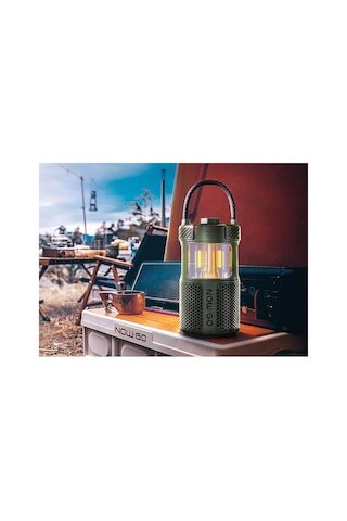 Nowgo F1 20w Bluetooth Hoparlör Taşınabilir Powerbank Kamp Feneri Bej