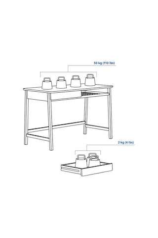 Ikea Beteshäst Çalışma Masası, Açık Bambu, 120x60 Cm