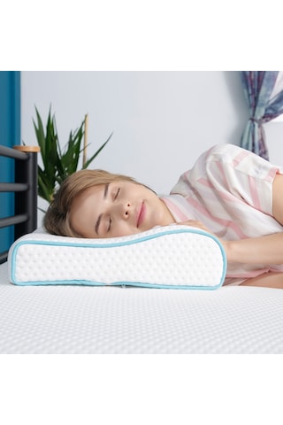 Viscofoam Yüksek Boyun Destekli Ortopedik Yastık Visco Yastık 58x39x12-8.5cm