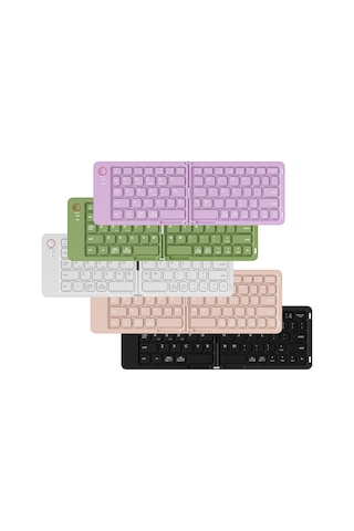 Yuntech01 B023 Çift Katlanabilir Bluetooth Klavye, 3 Cihaza Eş Zamanlı Bağlanır, Android/windows/ios Uyumlu, Cep Telefonu Tutucusu Hediye, Portatif İş Ve Seyahat İçin