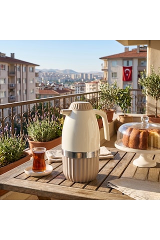 Yeni Nesil Png-7008 İçi Cam Termos 2 Litre Bej Renk