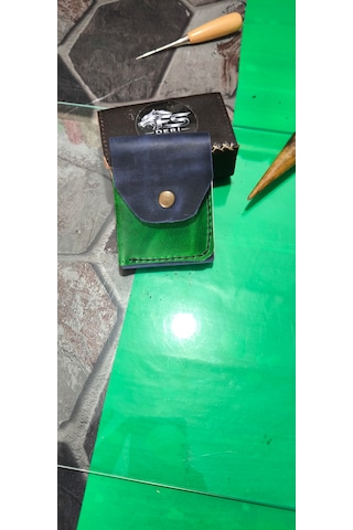 Ozel 3+3 Kart 10 Bin Nakit Kapasiteli Cuzdan 2 Renk Mavi Yesil