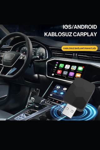 Büro Ev Arabası İçin Araç İçi Kablosuz Car Play Oto Multimedya Adaptörü