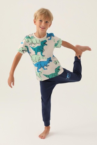 Roly Poly 3360 Dinosaur Erkek Çocuk Pijama Takımı 001