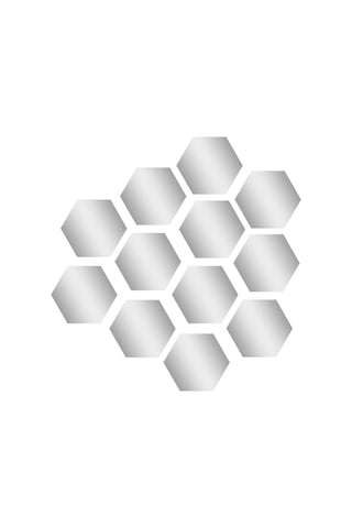 Jeehugo Gümüş Renkli Çokgen Açıkartlı Duvar Stickerı, Plastik Malzeme, 18.4x16x9.2 Cm Boyutlu Dekoratif Duvar Yapıtı Gümüş