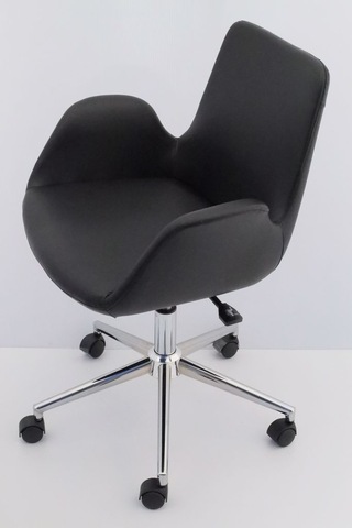 Hava Siyah Deri Ofis Çalışma Koltuğu