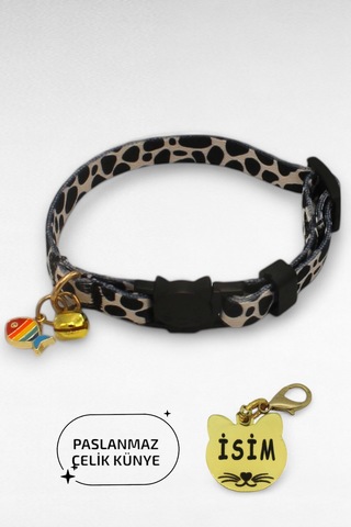 Caramelos Güvenlik Kilitli Kedi Tasması, Isimli Kedi Tasması, Kedi Isimlik, Kedi Künyesi, Safety Click Sb