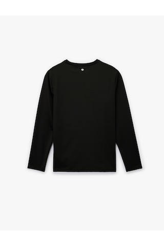 Koton Regular Fit Uzun Kollu Bisiklet Yaka Spor Tişört Siyah 6wam10021nk Siyah