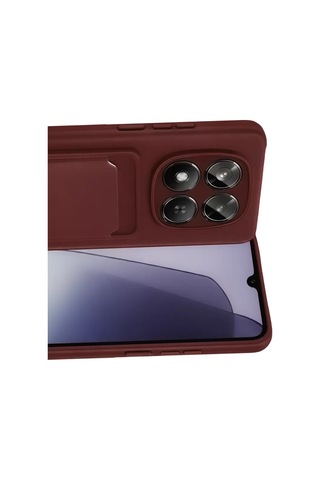 Xiaomi Redmi Note 15 4g Kelvin Kartvizitli Silikon - Bordo Renkli