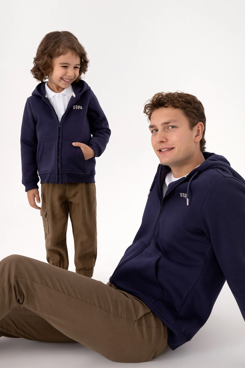 U.S. Polo Assn. Erkek Çocuk Mürdüm Fermuarlı Kapüşonlu Sweatshirt 50313852-VR074