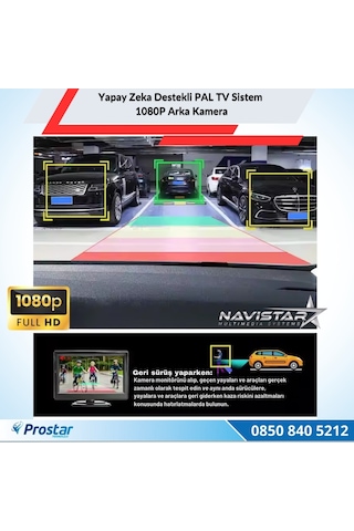 Yapay Zeka Özellikli Arka Görüş Kamerası Ahd 1080p Pal Sesli İkazlı Dc 12v