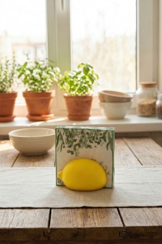 Limon Formlu Dekoratif Peçetelik - Tasarım Mutfak Masası Aksesuarı - Sarı - Bioplastik Sarı