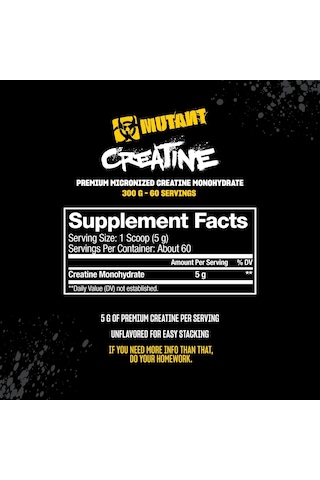 Mutant Micronize Creatine Monohydrate 300g - 60 Servis