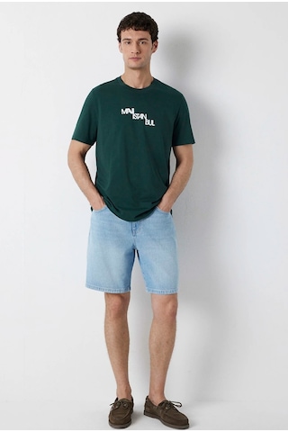 Mavi M0612274-85173 İstanbul Baskılı T-shirt Erkek Tişort Yeşil