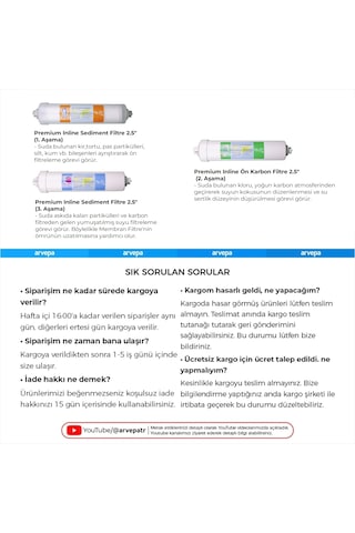 Su Arıtma Cihazı Premium Inline Ön Filtre Set