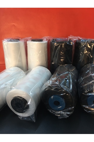 Overlok İpliği 4 Ad. Beyaz + 4 Ad. Siyah