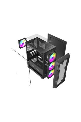 Novahub 4x12cm Rgb Fanlı Speed Atx Kasa, Mesh Panel, Temper, Trbilgisayar