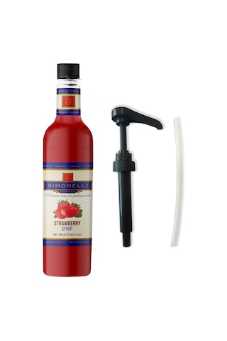 Simonelli Çi̇lek Kahve Şurubu 700 ML + Pompa