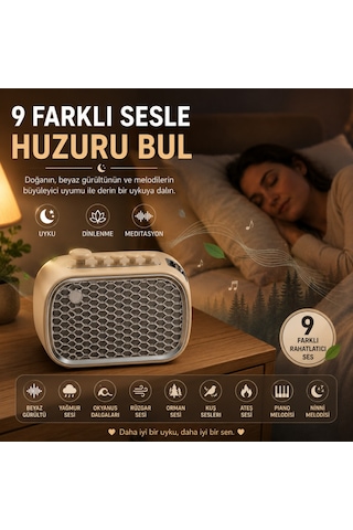 Coofbe Retro Uyku Yardımcısı Ve Bluetooth Hoparlör, 9 Doğal Rahatlatıcı Ses, Şarjlı, Meditasyon Ve Rahatlama, Usb Sd Kart Aux,