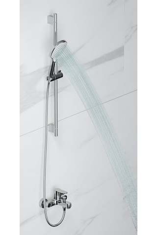 Adell Mode S Sürgülü Duş Seti - Lento Banyo Bataryası - 2 Parça Parlak Krom Ads.35.02.01.01 Krom