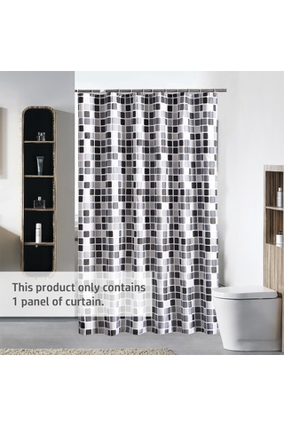 Neevoyu Banyo Için Su Geçirmez Mermer Desenli Kalın Polyester Perde 150x200 Cm 1 Adet 10 Lüklen Gri