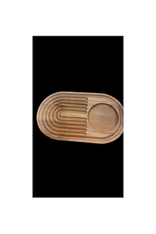 1 Adet 140 240mm Ahşap Gökkuşağı Sunumluk,ikramlık,kahve Tepsisi