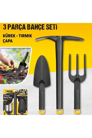Güncelçarşı Sert Plastik Üçlü Bahçe Seti, Hobi Kürek - Çapa - Tırmık Bahçıvan Seti, Yüksek Basınca D Sku: Smgstkc39529fd2e