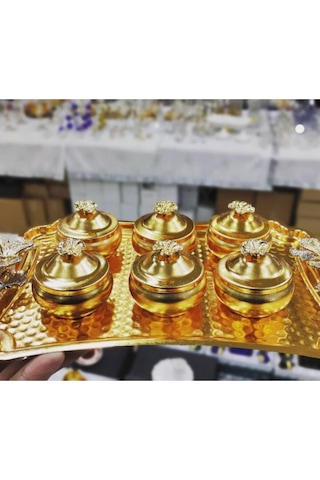6'lı Papatya Kapaklı Gold Çay Ve Kahve Yanı Tombik Lokumluk, Şeke