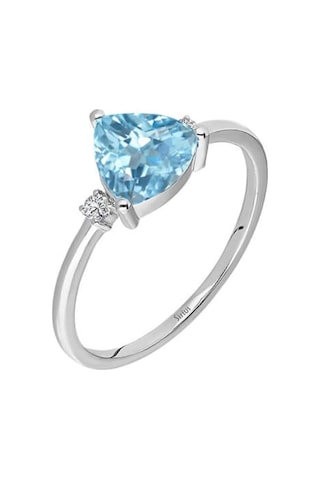 Sirius Pırlanta Ve Üçgen Kesim Sky Blue Topaz Taşlı Yüzük 0831R00
