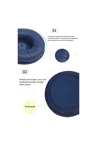 Jbl Uyumlu Tune 600bt 500bt 510b 560bt T450 T460 T250 Jr300bt Kulaklık Sünger Yastığı Set Lacivert